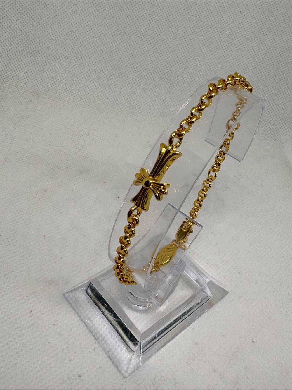 Gold Cross Accent Chain Bracelet - Women Jewelry